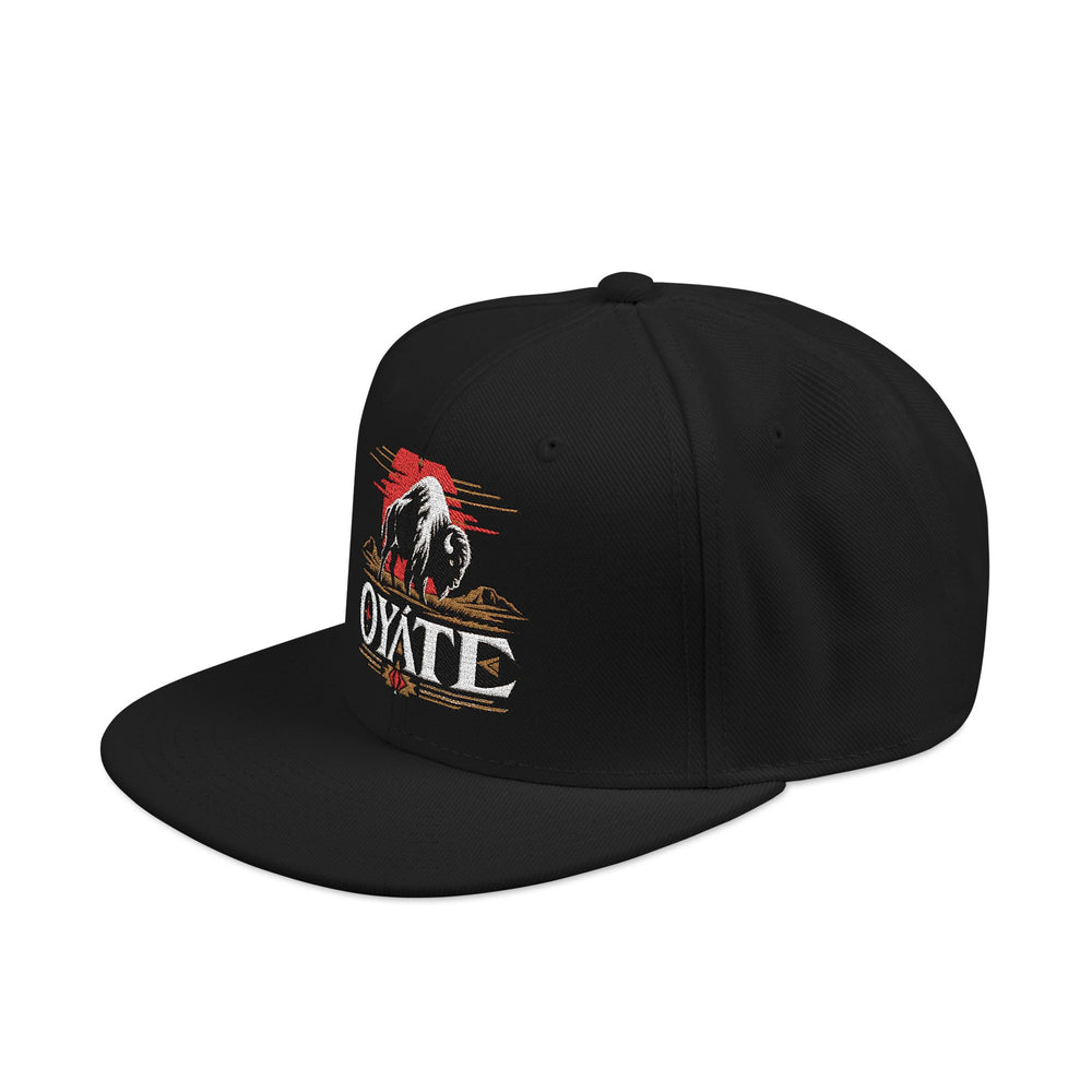 Black OYÁTE Dark Buffalo v2 embroidered snapback, side view