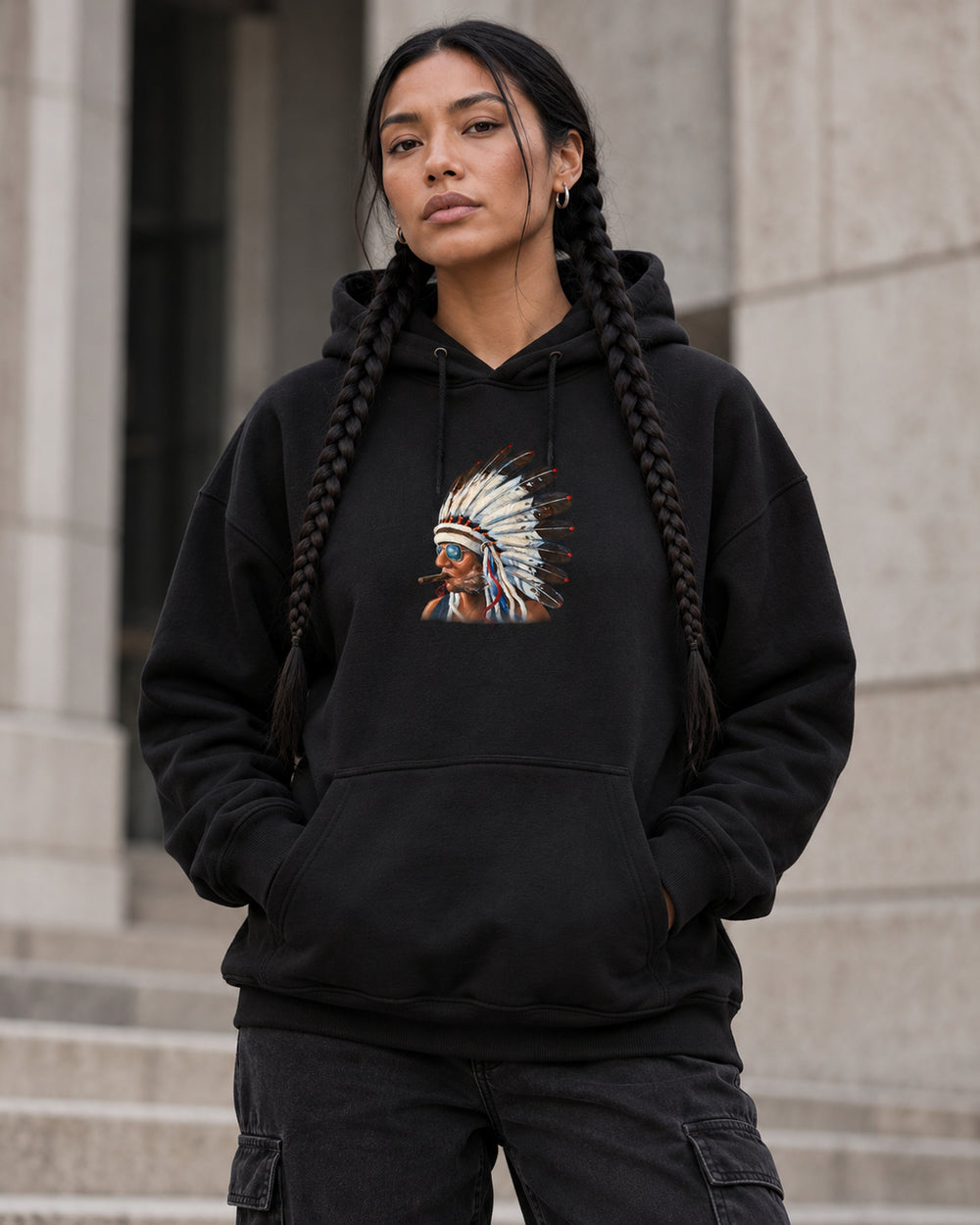 Smokin Indian - Gregory Azure — Pullover Hoodie